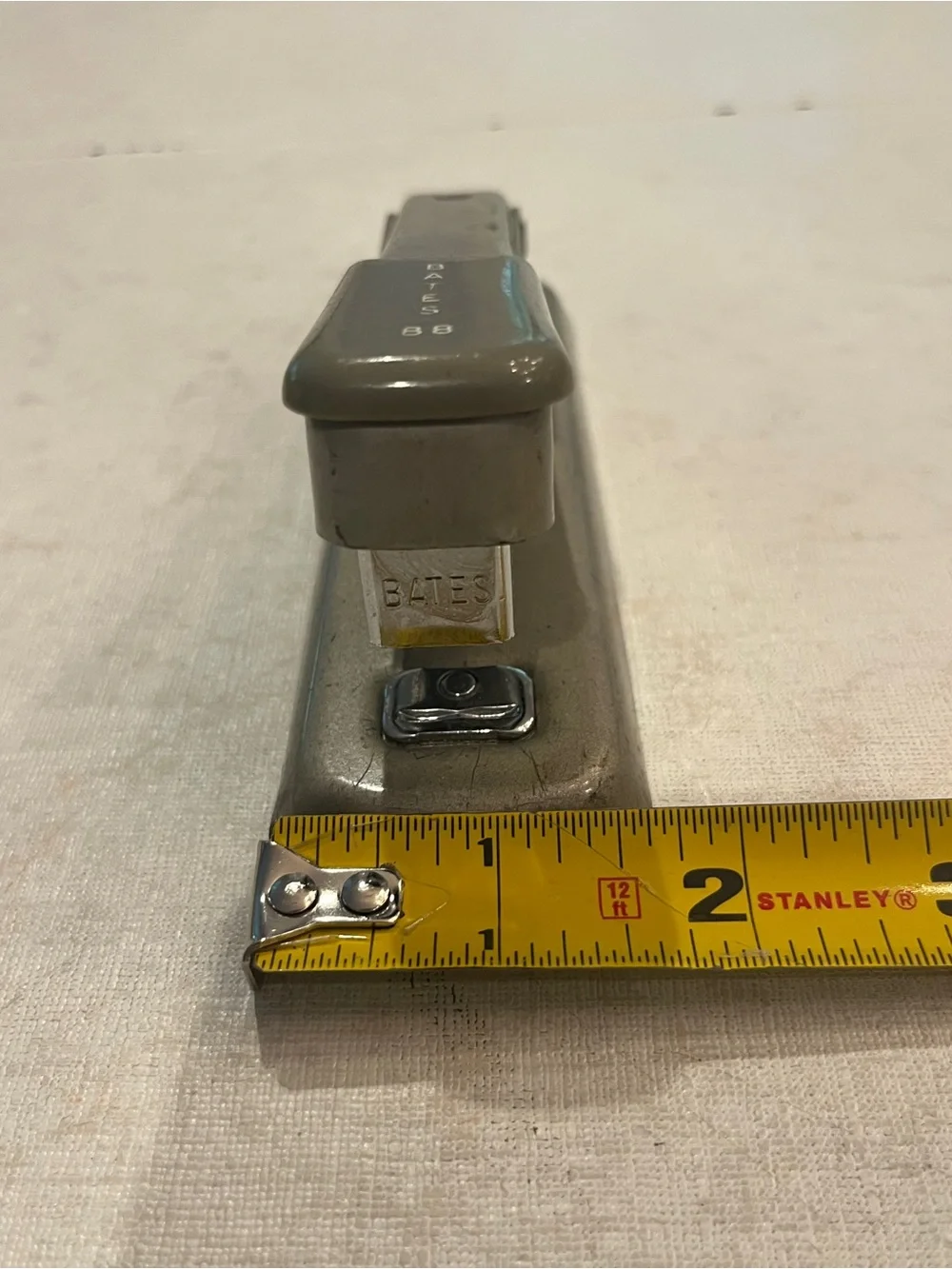 Vintage 88 Bates gray and silver small size stapler. Made in USA.